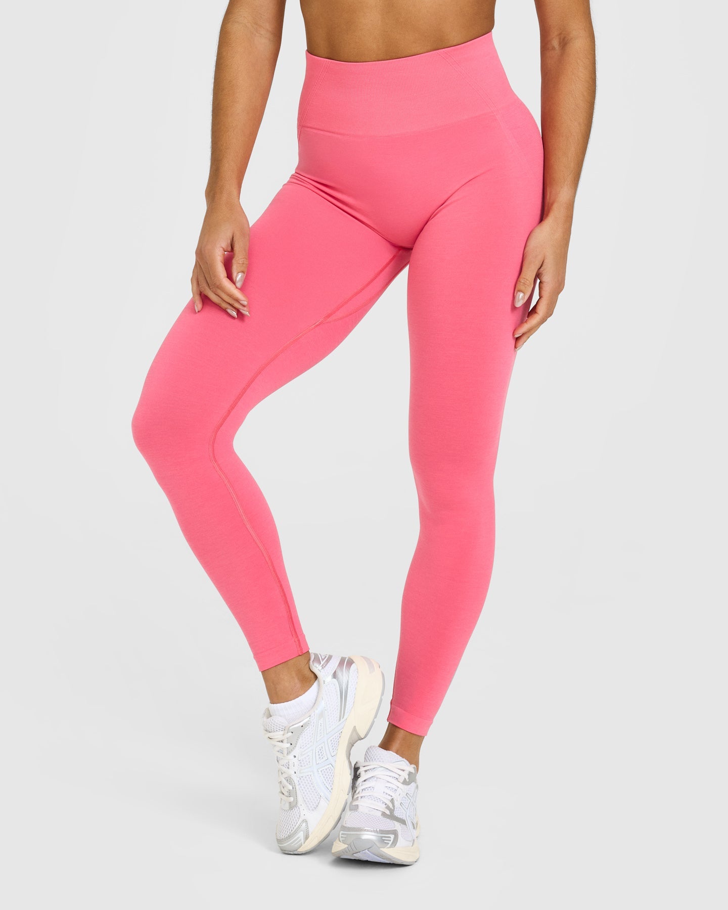 EffortlessLift Seamless Leggings with White Logo | Hot Girl Pink - Image 2