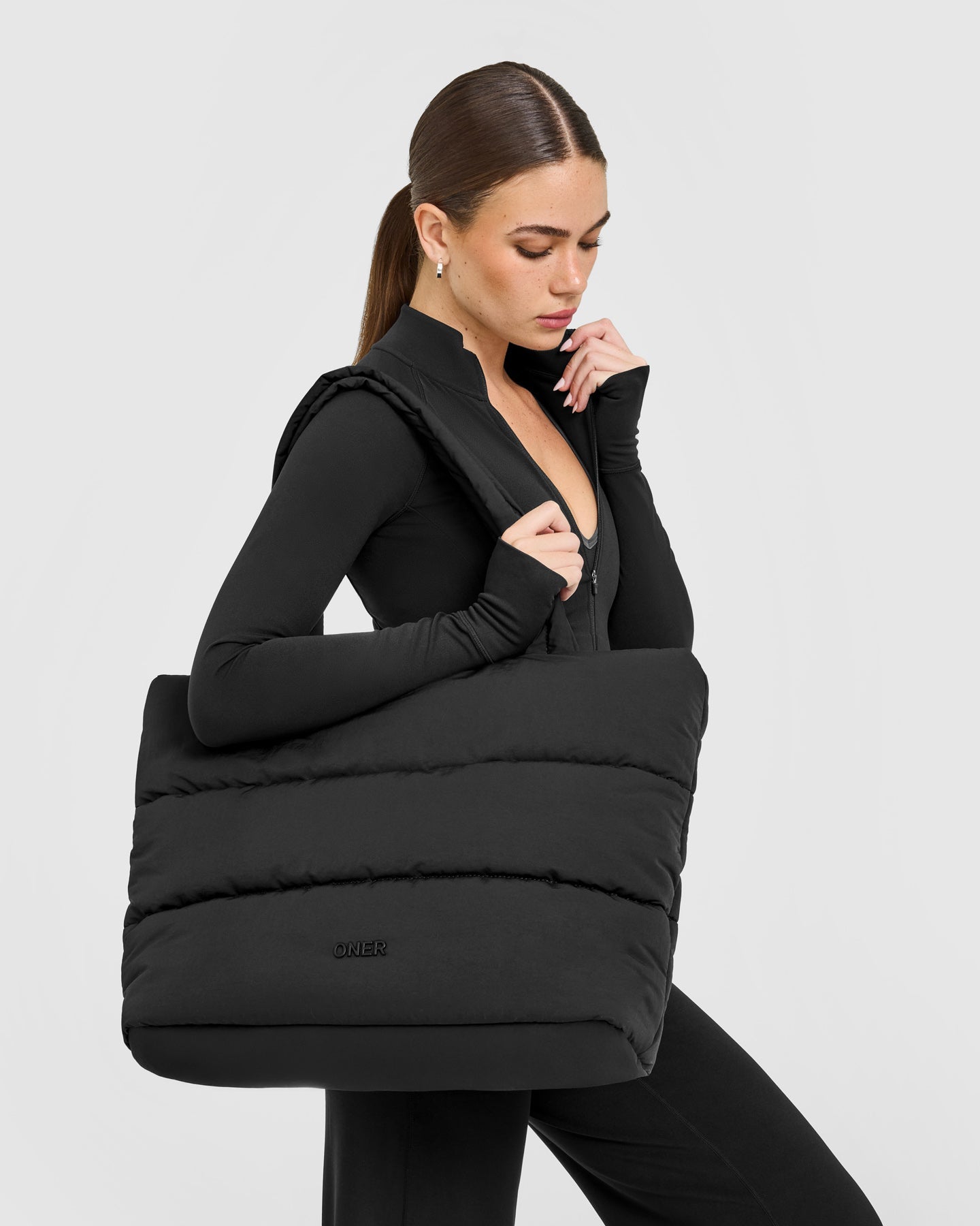 Quilted Tote Bag | Black