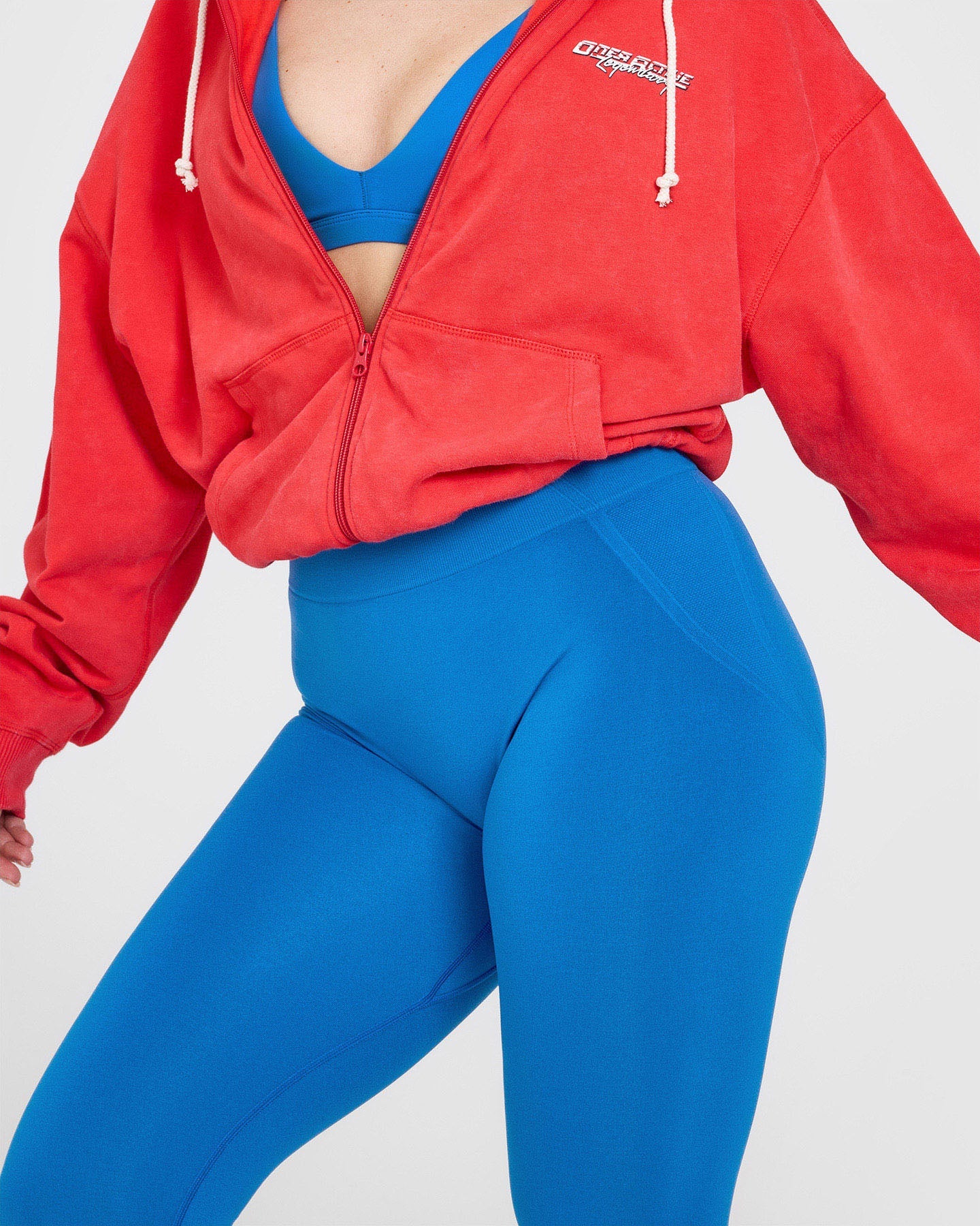 EffortlessLift Seamless Leggings with White Logo | Retro Blue - Image 6
