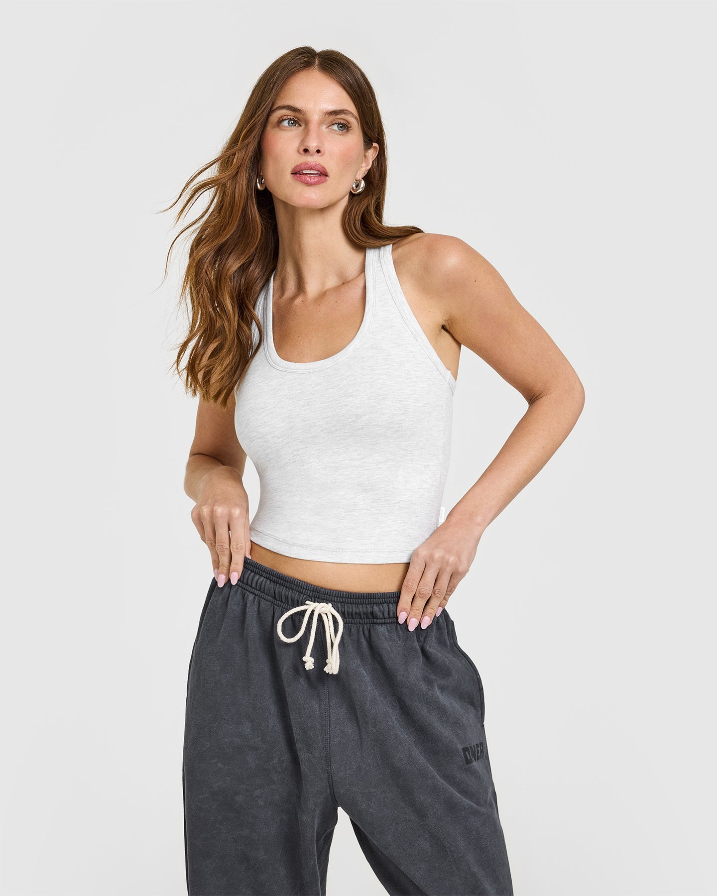 Cotton Fitted Mid Vest | Light Grey Marl