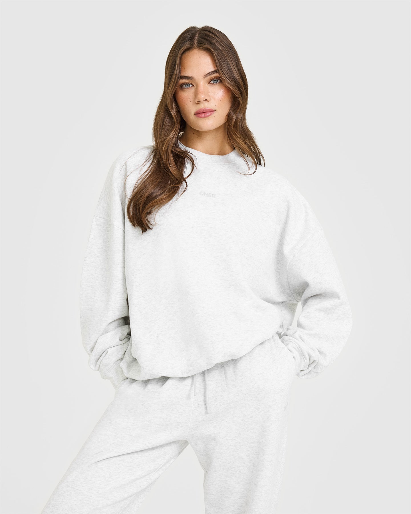 Mid Weight Sweatshirt | Light Grey Marl