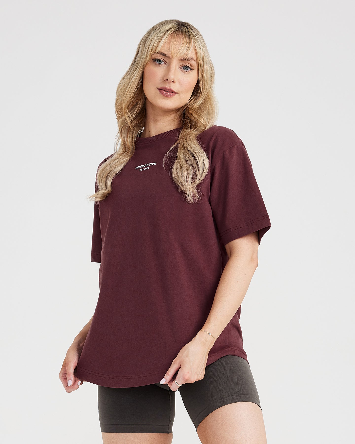 Graphic Oversized Short Sleeve Tee | Washed Rosewood