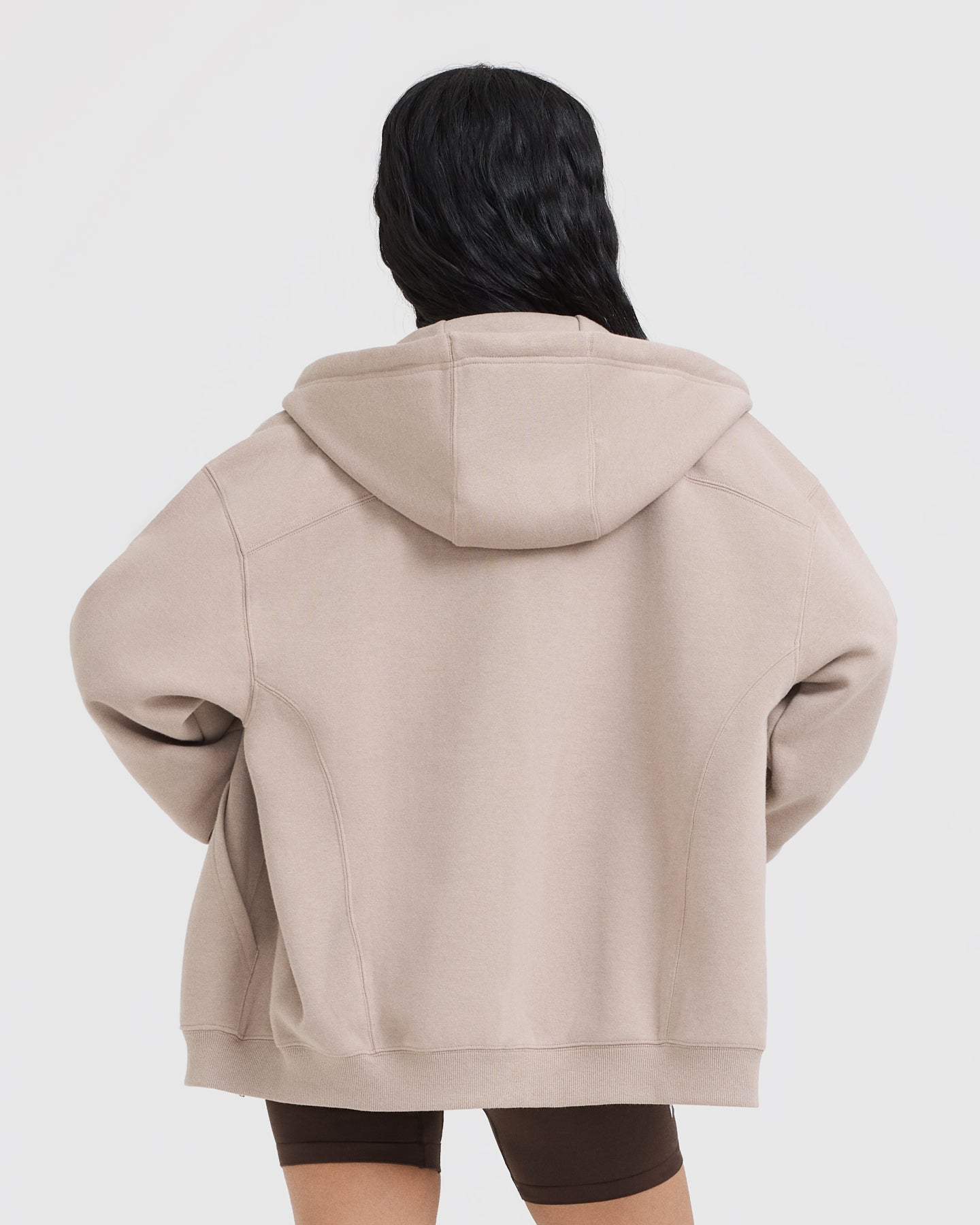 Foundations Zip Through Hoodie | Mushroom Brown - Image 2