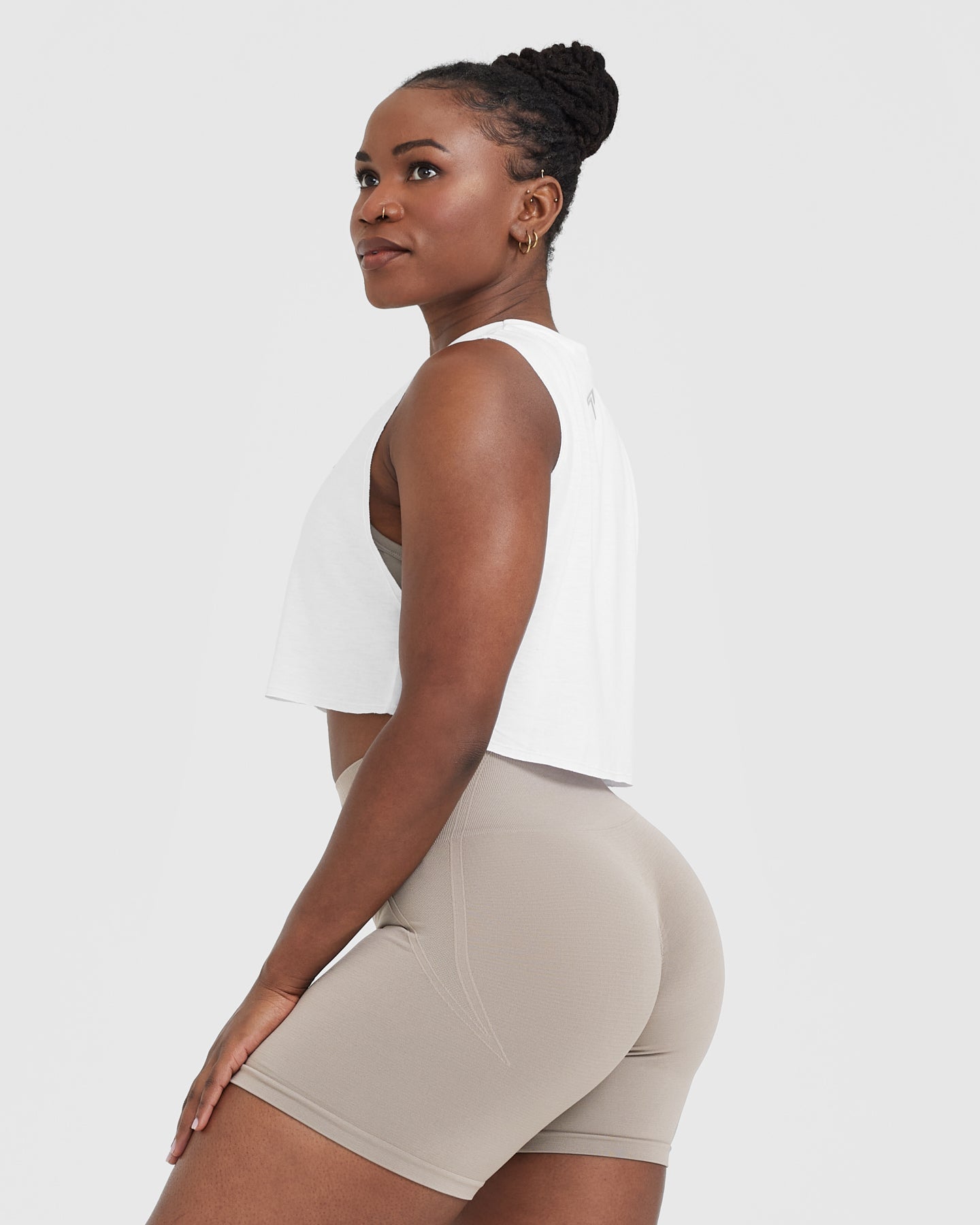 Go To Muscle Crop Vest | White - Image 2