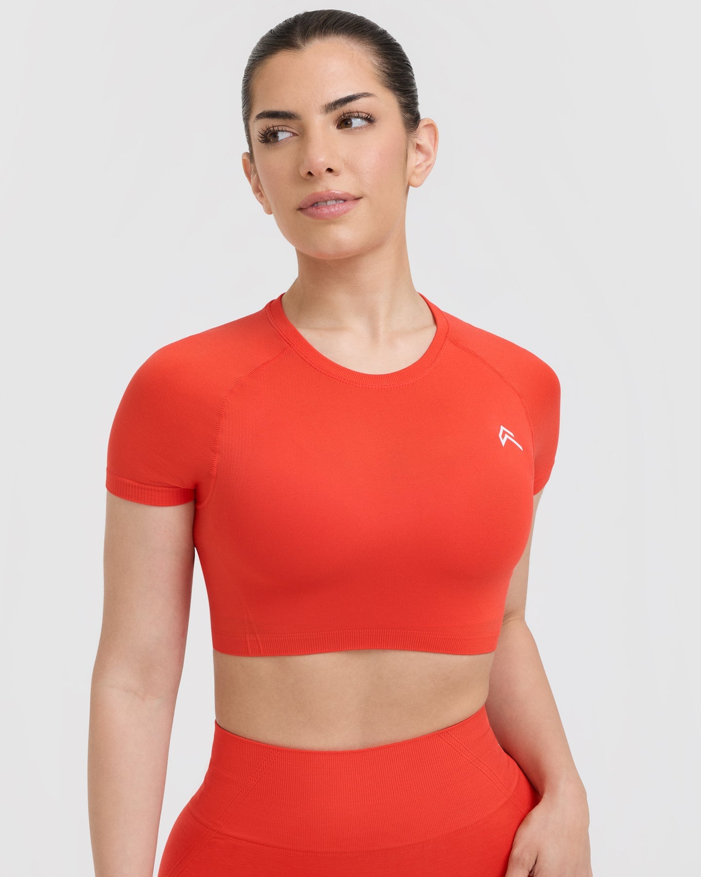 Go To Seamless Fitted Crop Top | Charged Orange - Image 4