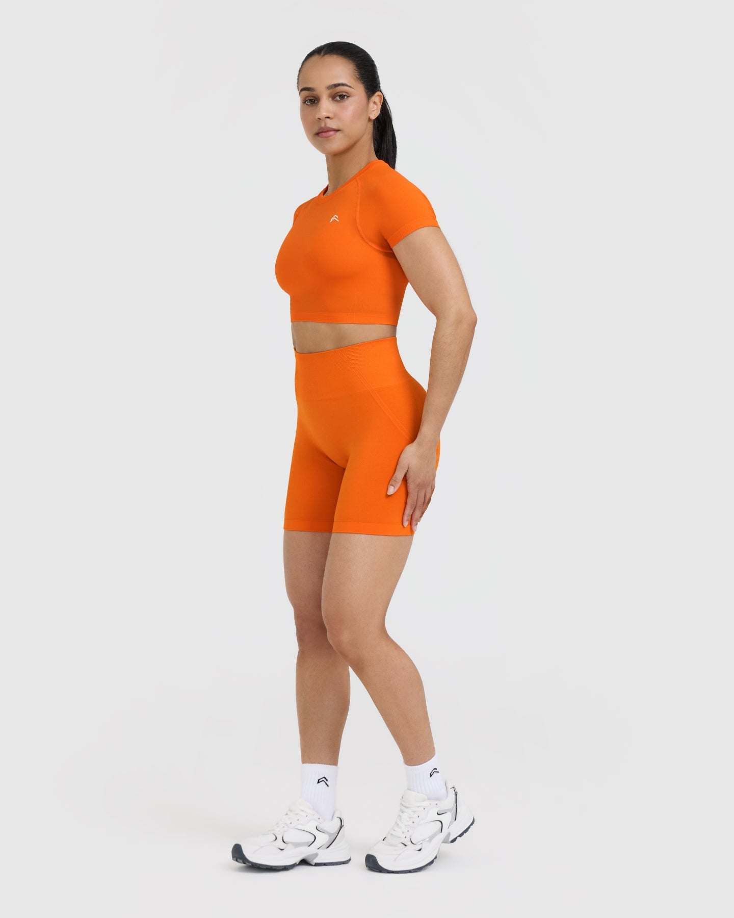 Go To Seamless Fitted Crop Top | Flame Orange - Image 2
