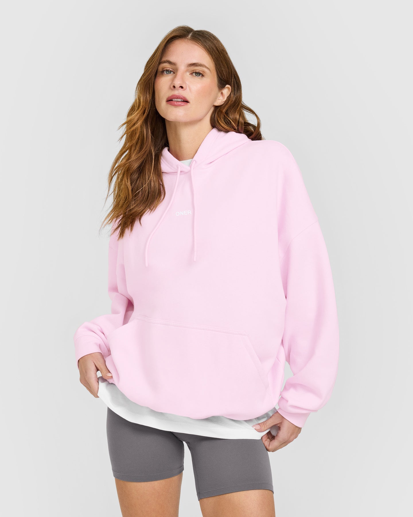 Mid Weight Relaxed Hoodie | Chalk Pink