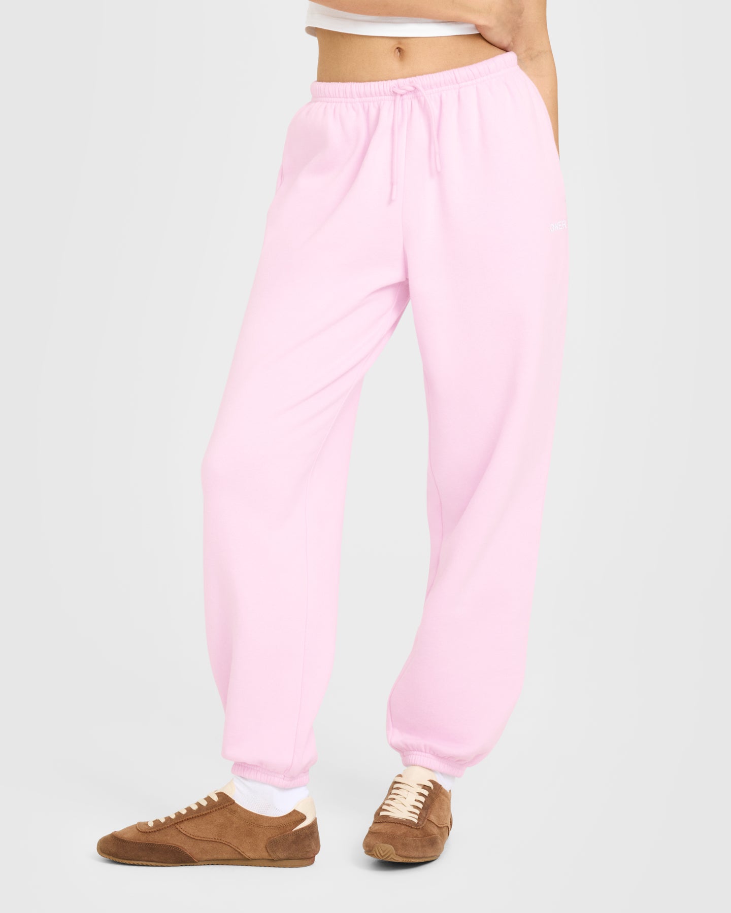 Mid Weight Relaxed Joggers | Chalk Pink