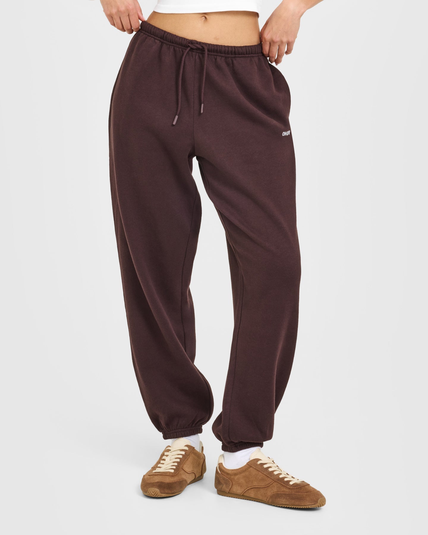 Mid Weight Relaxed Joggers | Plum Brown