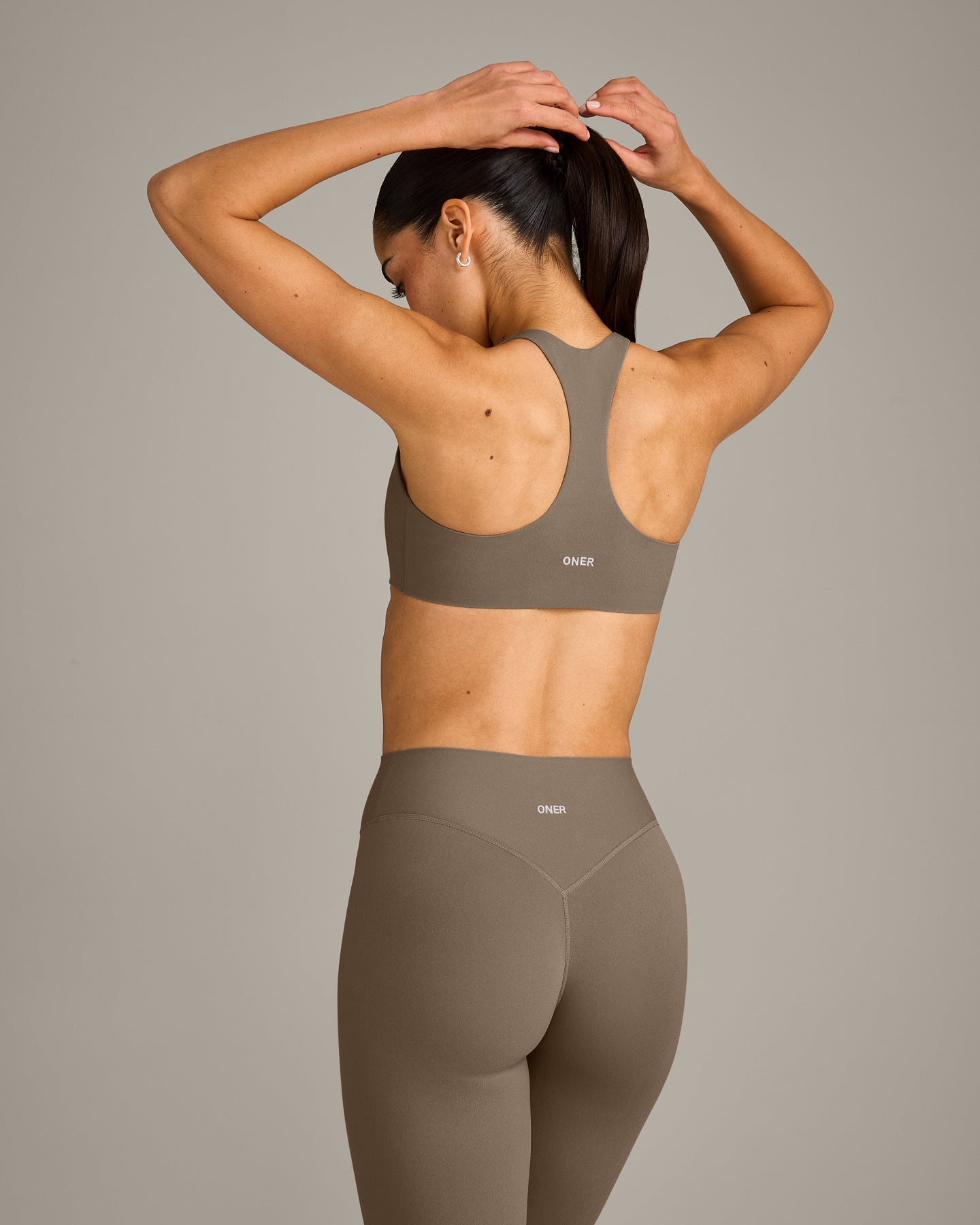 SoftMotion Bralette with Grey Logo | Moss Brown - Image 2