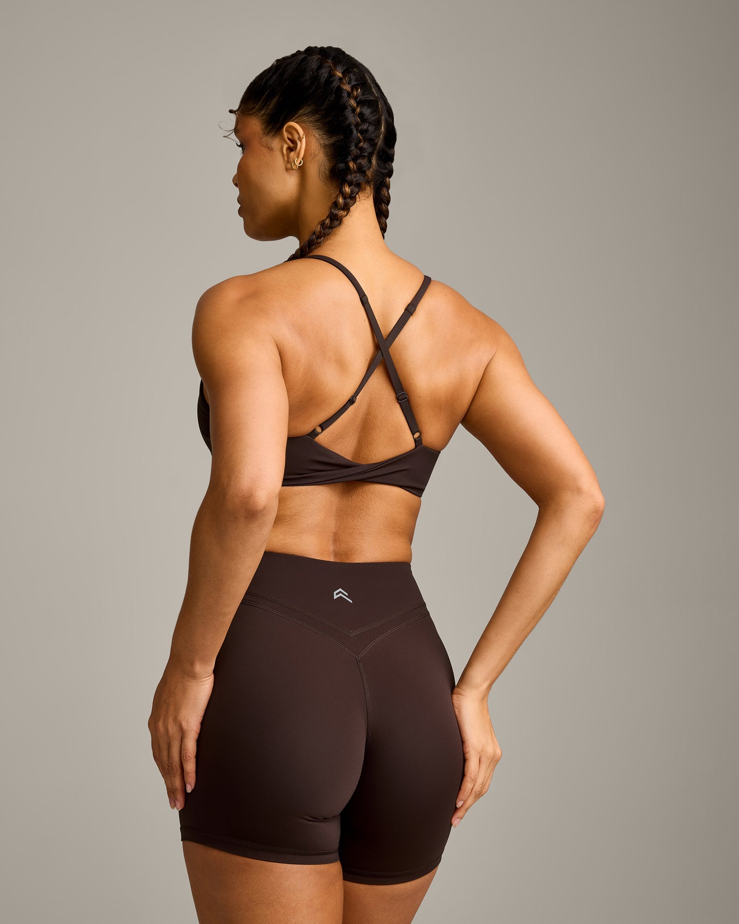 UnifiedMove Micro Bralette with Reflective Logo | 70% Cocoa - Image 2