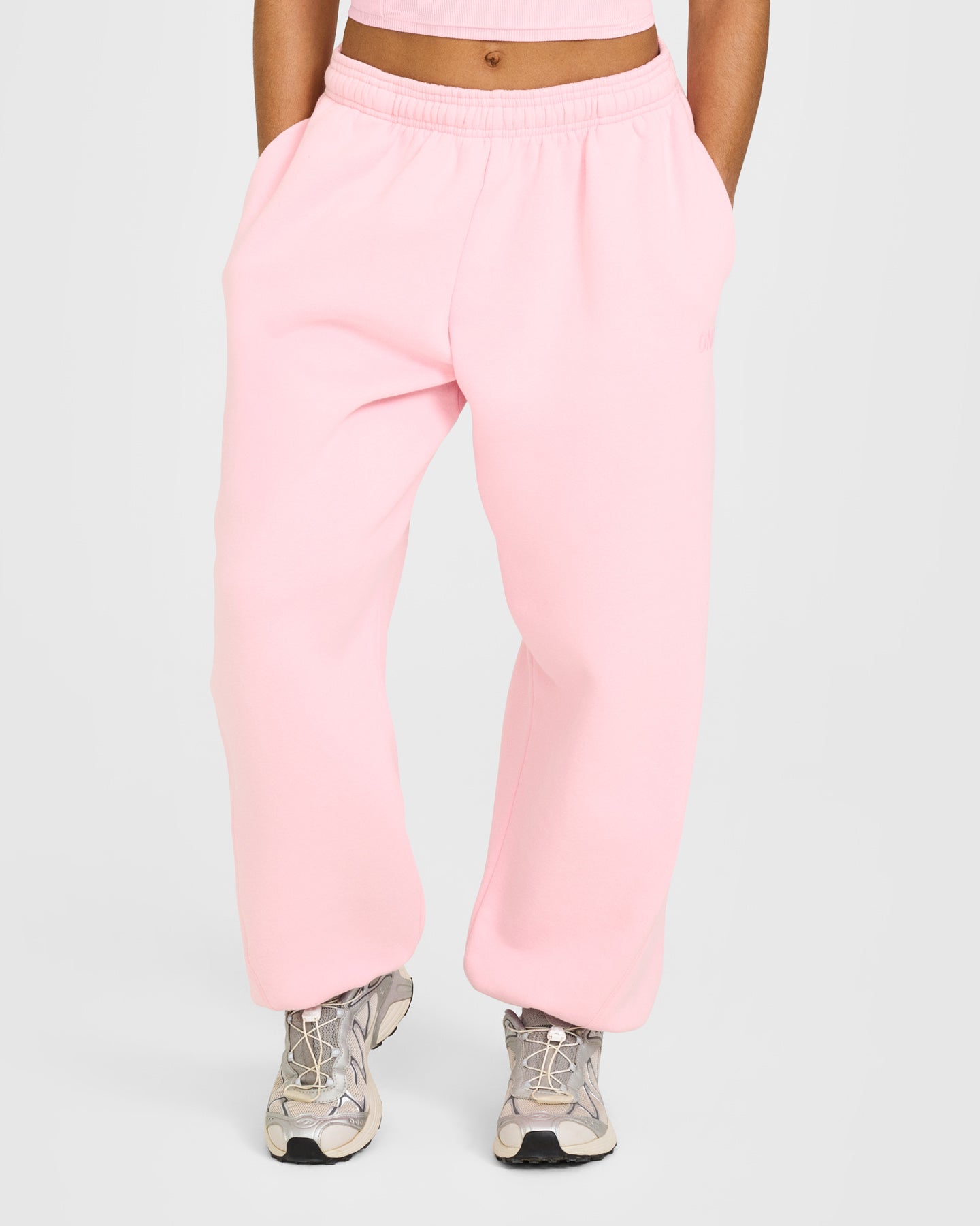 Foundations Oversized Cuffed Joggers with Oner Embroidery | Petal Pink
