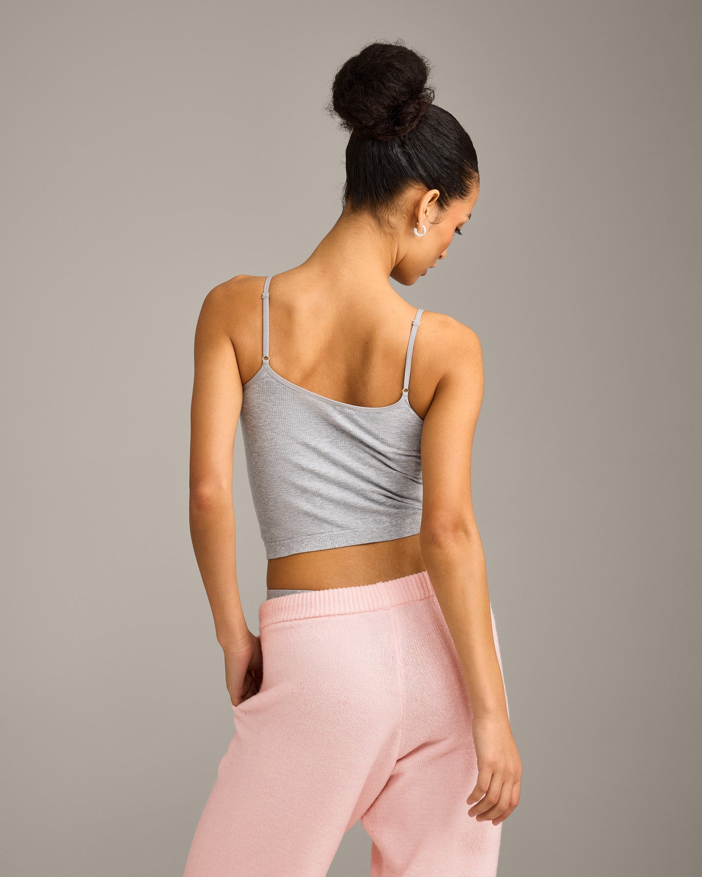 Seamless Strappy Vest | Grey Marl - Image 6