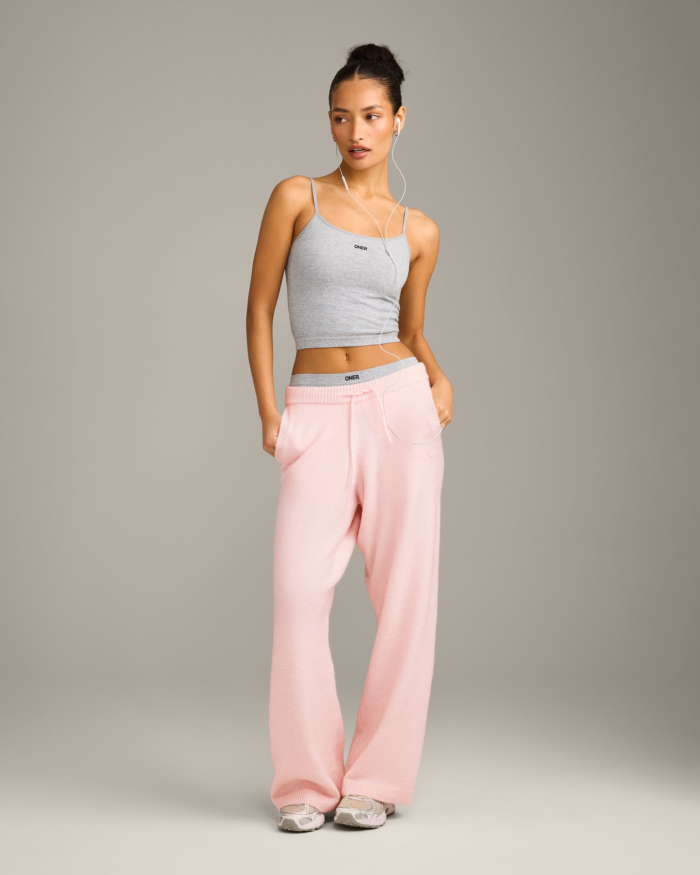 Seamless Strappy Vest | Grey Marl - Image 2