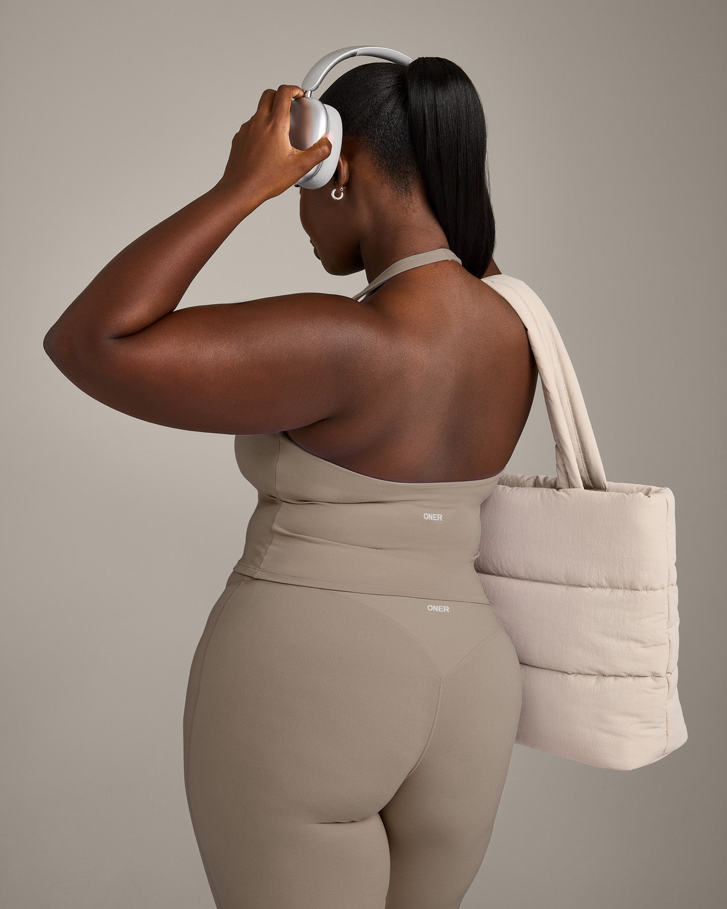 SoftMotion Halter Neck Mid Vest with Built in Bra Shelf with Grey Logo | Minky - Image 2