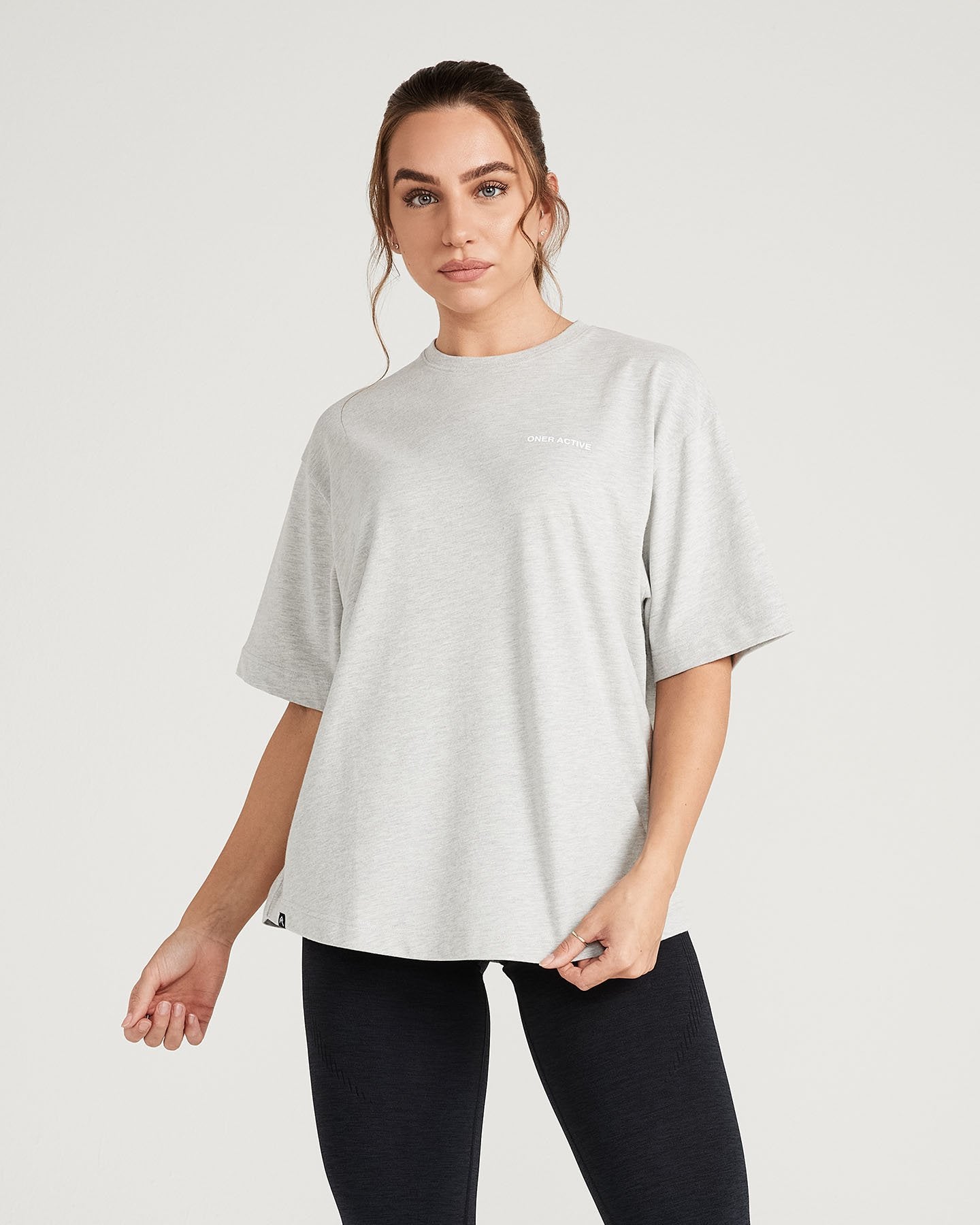 Classic Oversized Short Sleeve Tee | Silver Marl