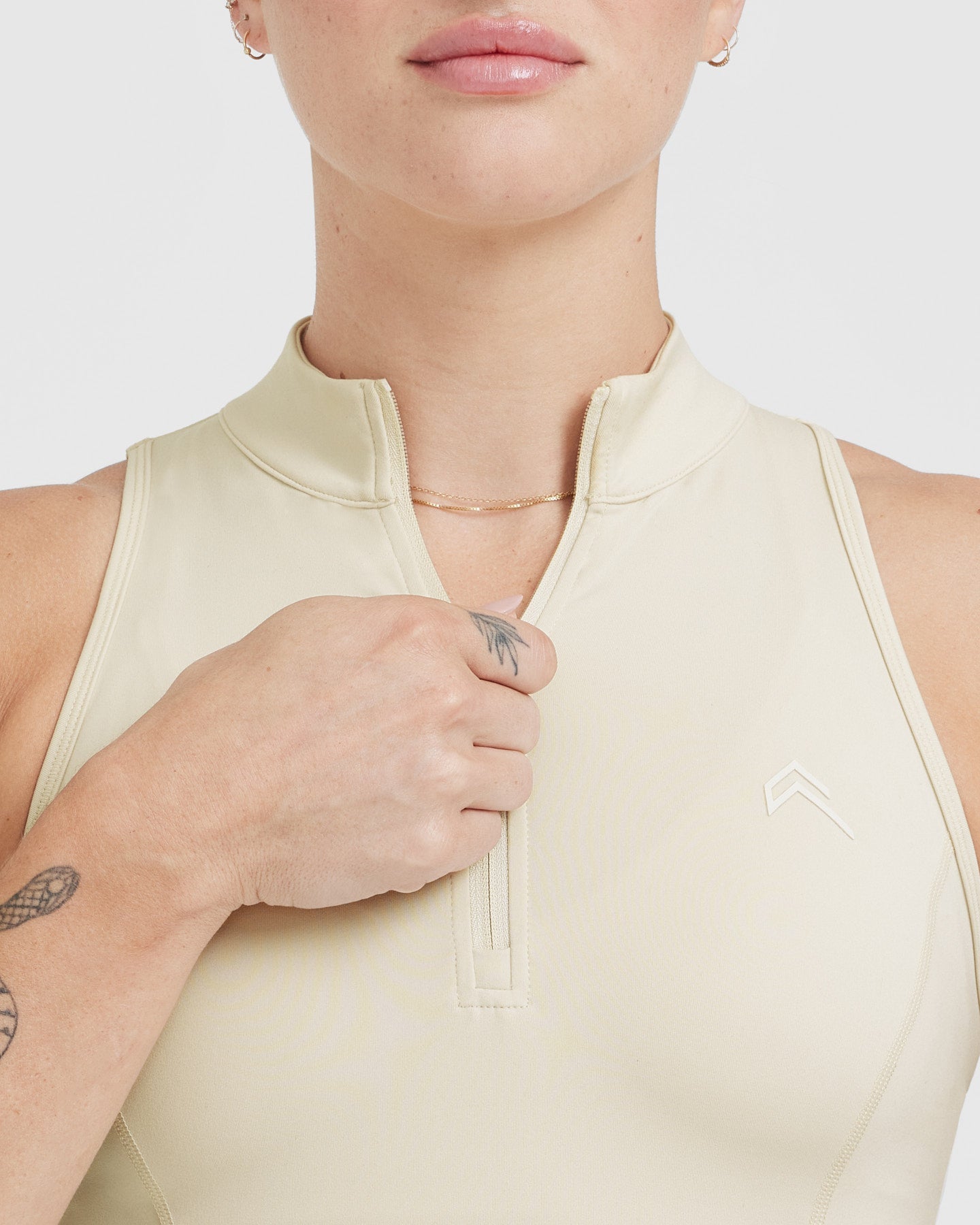 Timeless Half Zip Crop Tank | Vanilla - Image 4