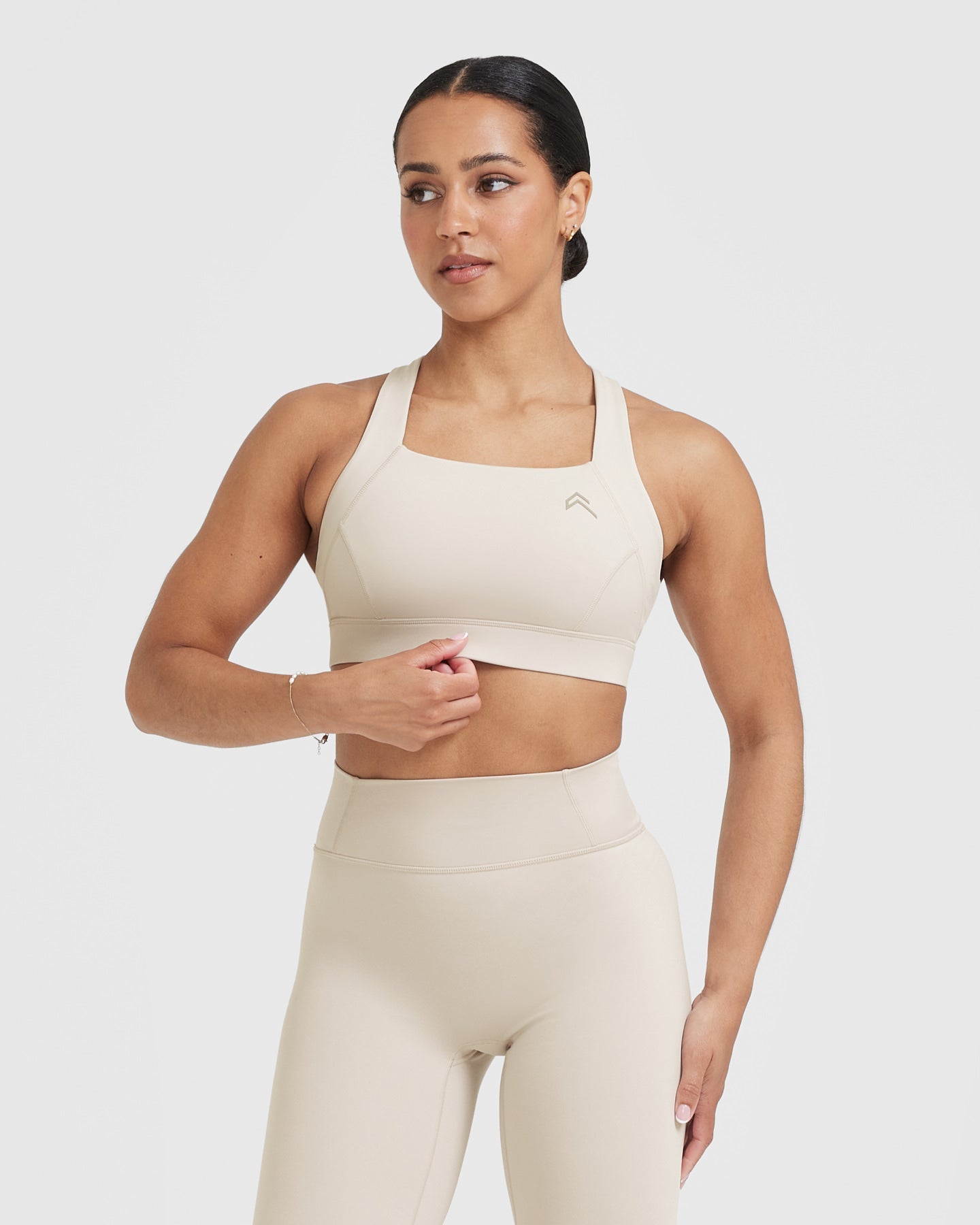 Timeless Wide Strap Sports Bra | Sand