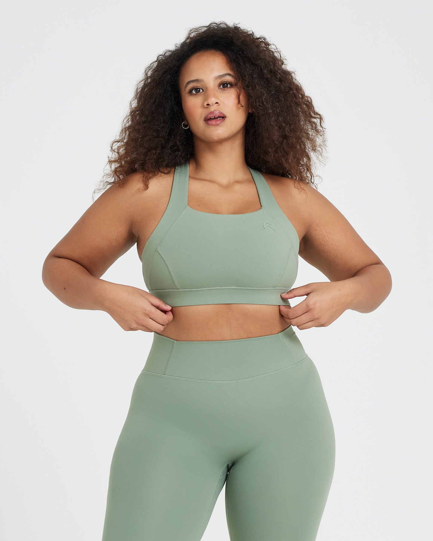 Timeless Wide Strap Sports Bra | Sage